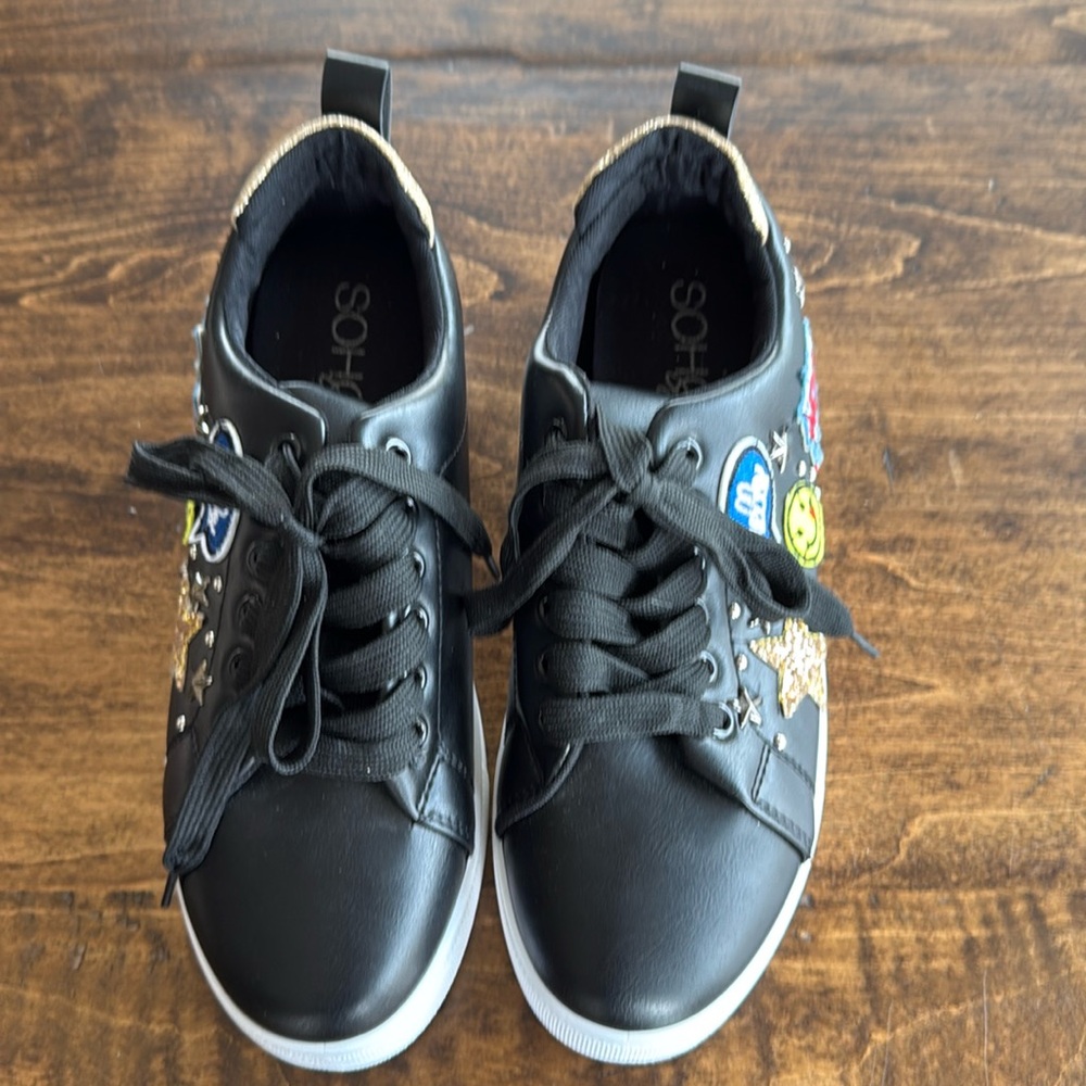 Soho  Women's Black Emoji Action Sneakers Size 8